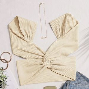 SHEIN top twist front open back